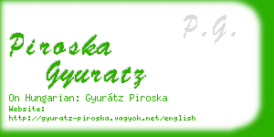 piroska gyuratz business card